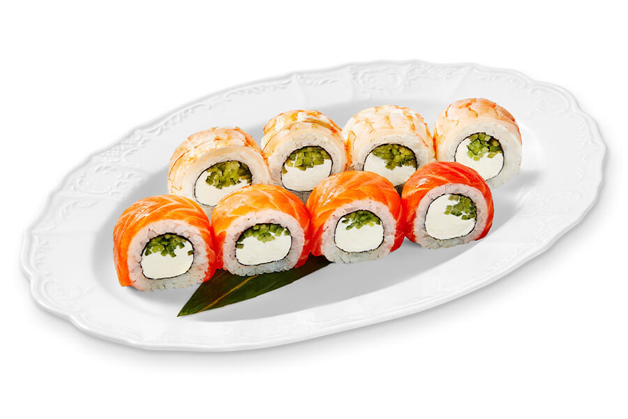 Ролл Филадельфия лосось-креветки на дом